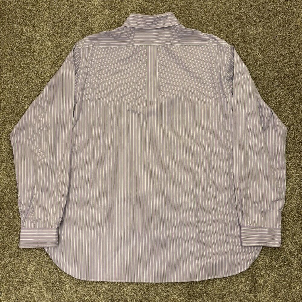 Ralph Lauren Men's Button Down Shirt Size 17.5 Purple Striped Long Sleeves EUC - Picture 6 of 11